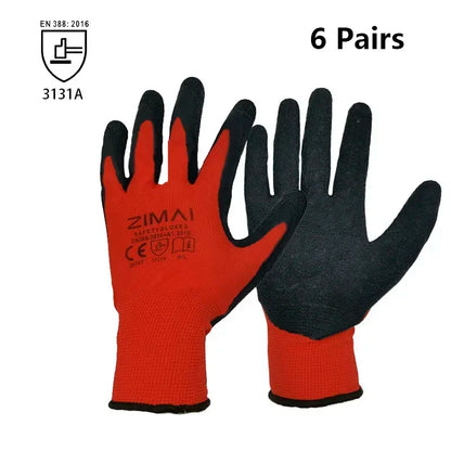 Zimai Latex Coated Work Gloves Gardening Gloves Anti-Slip Abrasion-Resistant Cut-Resistant Puncture-Resistant Work Gloves