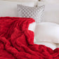 Red Fleece Throw Blanket 50×60 for Couch Sofa Beder Soft Cozy Plush Microfiber Flannel Blanket with 3D Checkered Design Lightwe