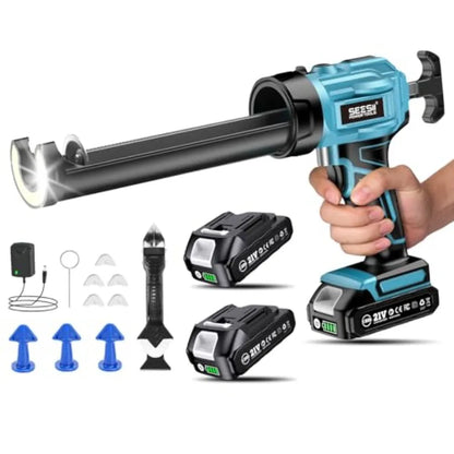 SEESII Cordless Caulking Gun 21V Battery Powered Caulk Gun for Home Repair and Construction Projects Electric Caulking Gun with
