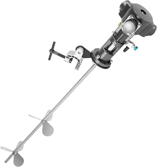 Pneumatic Mixer, 1.135m/3.72ft Stainless Steel Detachable Drum Mixer Silver Coating Mix Tool Barrel Paint Mixer of 50