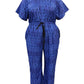 Best - Seller Alert! Purple - toned Geometric - patterned Waist - cinching Jumpsuit, Blending Style and Comfort