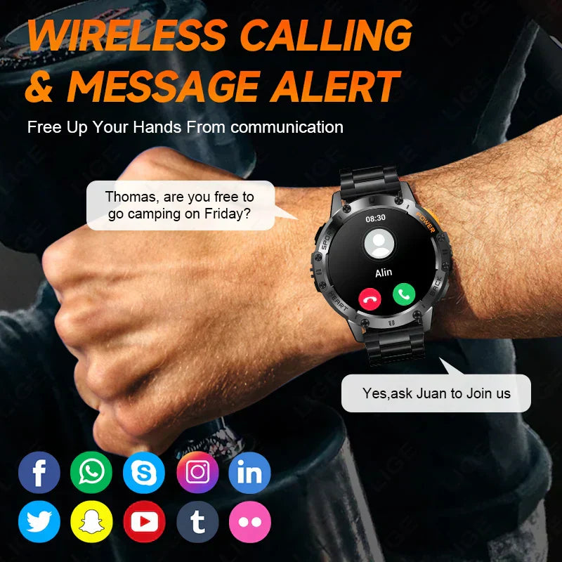 AMOLED Smartwatch – Bluetooth Calling Fitness Tracker with Waterproof Design