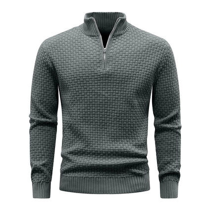 Men's Sweater Spring Outer Wear Quarter Zip Sweaters Polo Zip Pullover Cable Knit Mock Neck Turtleneck Top US Size