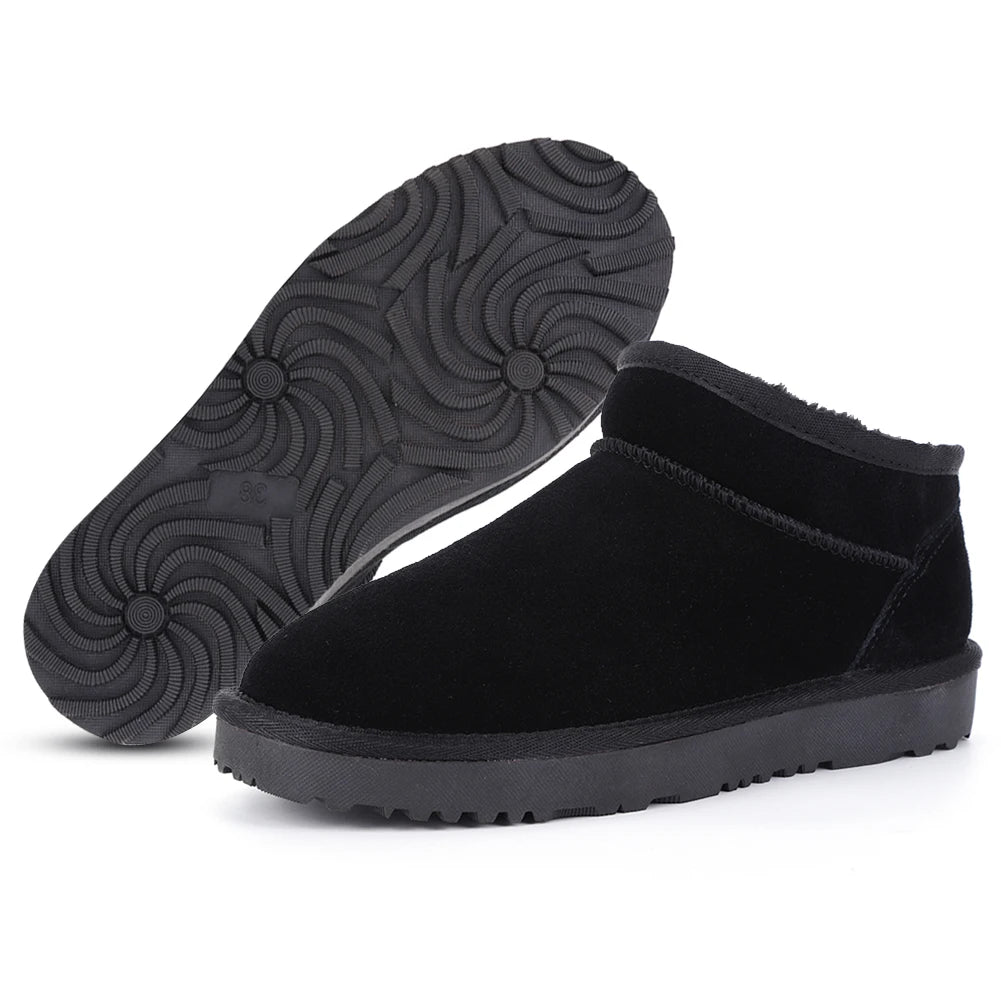 Women Snow Boots Slip On Short Boots Water Resistant Comfort Ankle Boots Faux Fur Lining Boots for Outdoor Sports