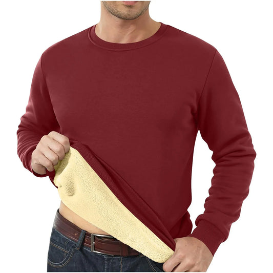 Sweatshirts For Men Long Sleeve Fleece Casual Fuzzy Crewneck Pullover Warm Winter Camisas De Hombre Men'S Shirt Polos Para Hombr