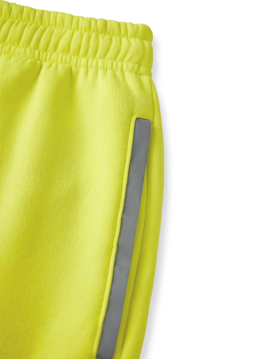 Men s High Visibility Reflective Patchwork Joggers Pants with Drawstring Elastic Waistband for Emergency and Roadside Work