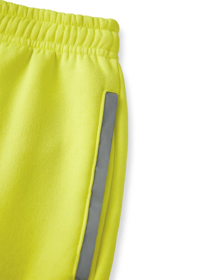 Men s High Visibility Reflective Patchwork Joggers Pants with Drawstring Elastic Waistband for Emergency and Roadside Work