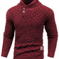 Men’s Knitted Sweater Casual Crew Neck Warm Long Sleeve Comfortable Pullover Textured Ribbed Edge High Quality Top US Size