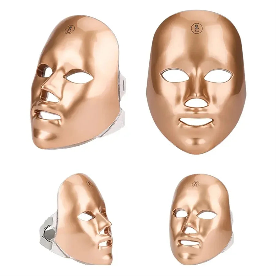 7-Color LED Beauty Mask for Women - USB Rechargeable, Touch Control Facial Care Device with Lithium Battery