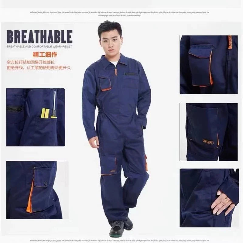 2023Work Overall Uniform Men Women Working Coveralls Welding Suit Car Repair Workshop Mechanic Plus Size Clothes