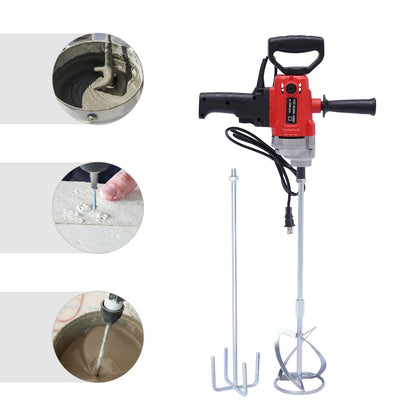 CNCEST 2400W Electric Drill Mixer W/ Dual-Pole Motor & Adjustable Speed Control, Corded Concrete Mixer for Cement,Slurry & Paint