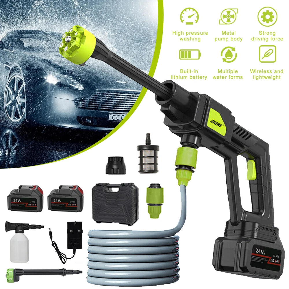 100BAR 1000W Brushless Cordless High Pressure Car Washer Rechargeable Car Cleaning Washer Spray Foam Generator Water Gun Machine