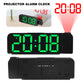 Projection Alarm Clock LED Digital Alarm Clock Large Number Display Bedside Alarm Clock Adjustable Brightness for Home Office