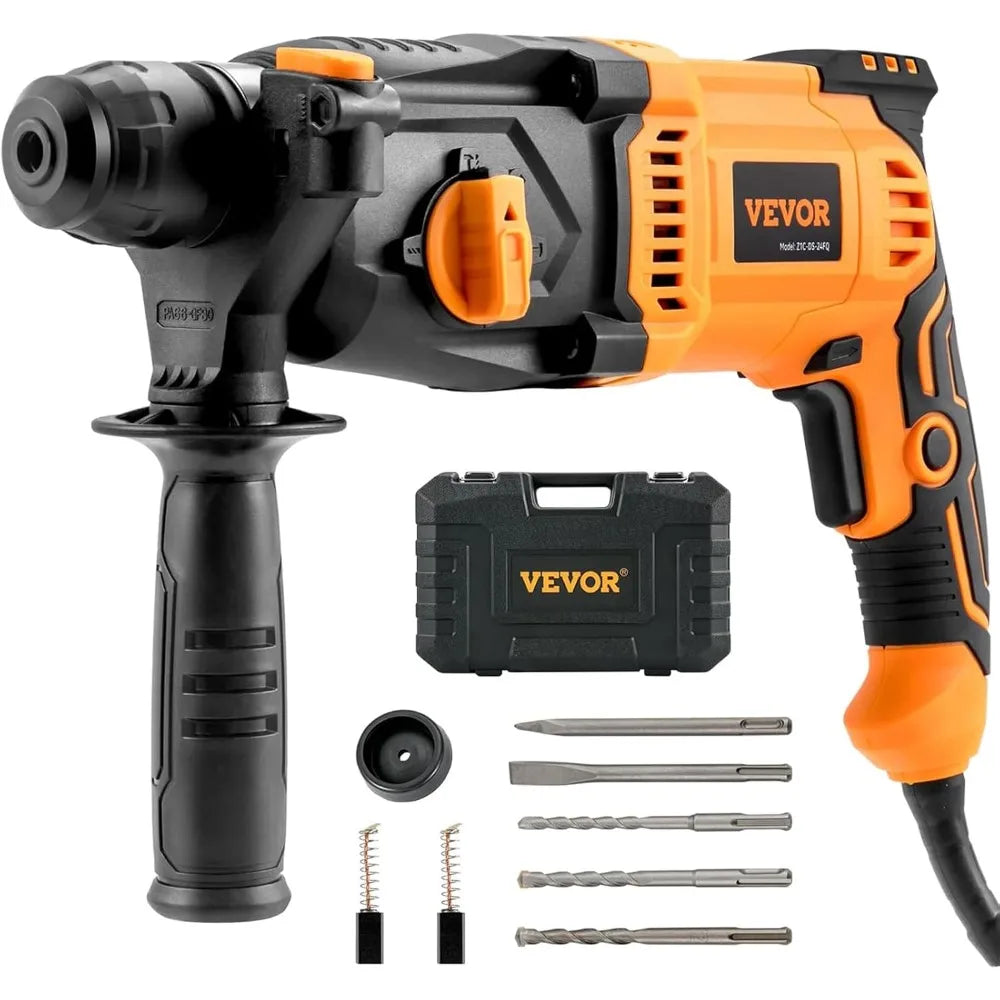 1 Inch SDS-Plus Rotary Hammer Drill, 8 Amp Corded, Heavy Duty Chipping Hammer with Safety Clutch for Electric Demolition