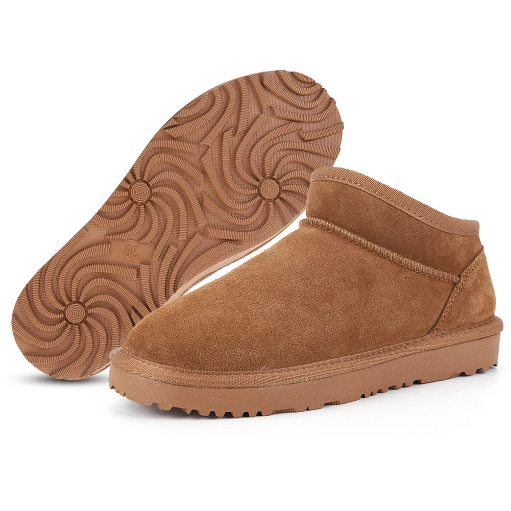 Women Snow Boots Slip On Short Boots Water Resistant Comfort Ankle Boots Faux Fur Lining Boots for Outdoor Sports