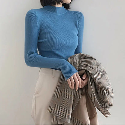 Women Turtleneck Sweater Knitted Soft Pullovers cashmere Jumpers Basic Solid Soft Sweaters Women Autumn Winter Casual Top