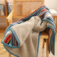 Lightweight Boho Sherpa Throw 50'' X 60'' Blanket - Bohemian Soft Plush Flannel Throw Stripe Blankets Luxury Family Bed