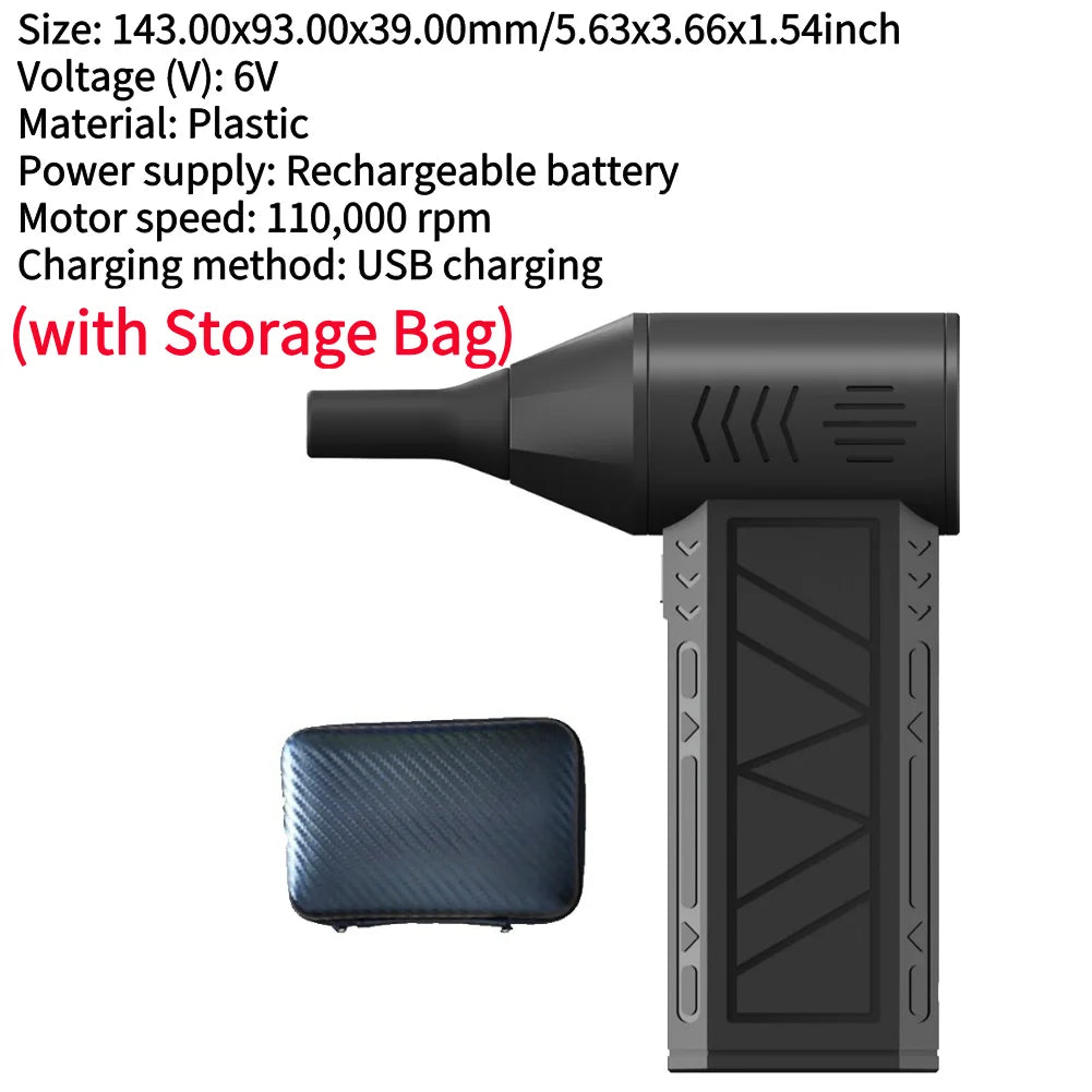Multipurpose Jet Fan with Flashlight Jet Dry Blower 3 Speeds Leaf Blower Cordless for Cars Computer Keyboards and Outdoor Use