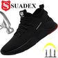 SUADEX Men Work Safety Shoes Steel Toe Cap Anti-Smashing Puncture Proof Construction Work Boots Non-Slip Breathable Work Shoes