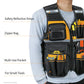 WINHUNT Tool Vest, Multi-Pocket Work Vest with Reflective Strips, Oxford Fabric Construction, Black and Yellow