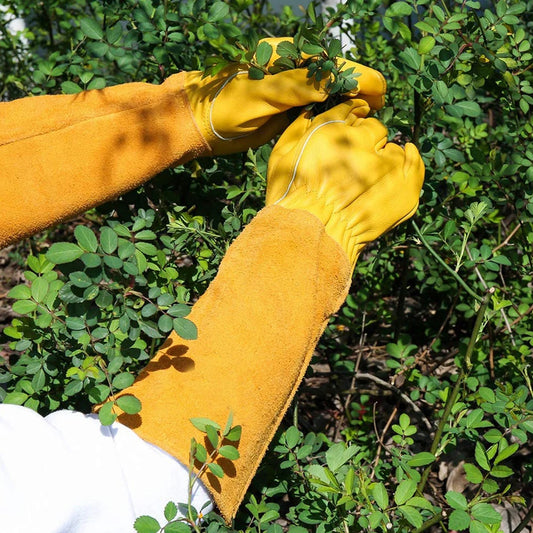 1 Pair Long Thorn Proof Rose Pruning Gloves with Forearm Protection Leather Gardening Gloves Working Mitten Best Garden Gift