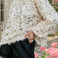Women s Sparkly Sequin Sweater with Feather Tassel Detailing Cozy Crew Neck Long Sleeve Pullover for Stylish Winter and Fall
