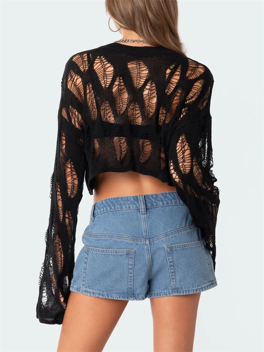 Women s Cable Knit Sweater Long Sleeve Turtleneck Chunky Ribbed Solid Pullover Crop Top Casual Streetwear Fashion Pullover