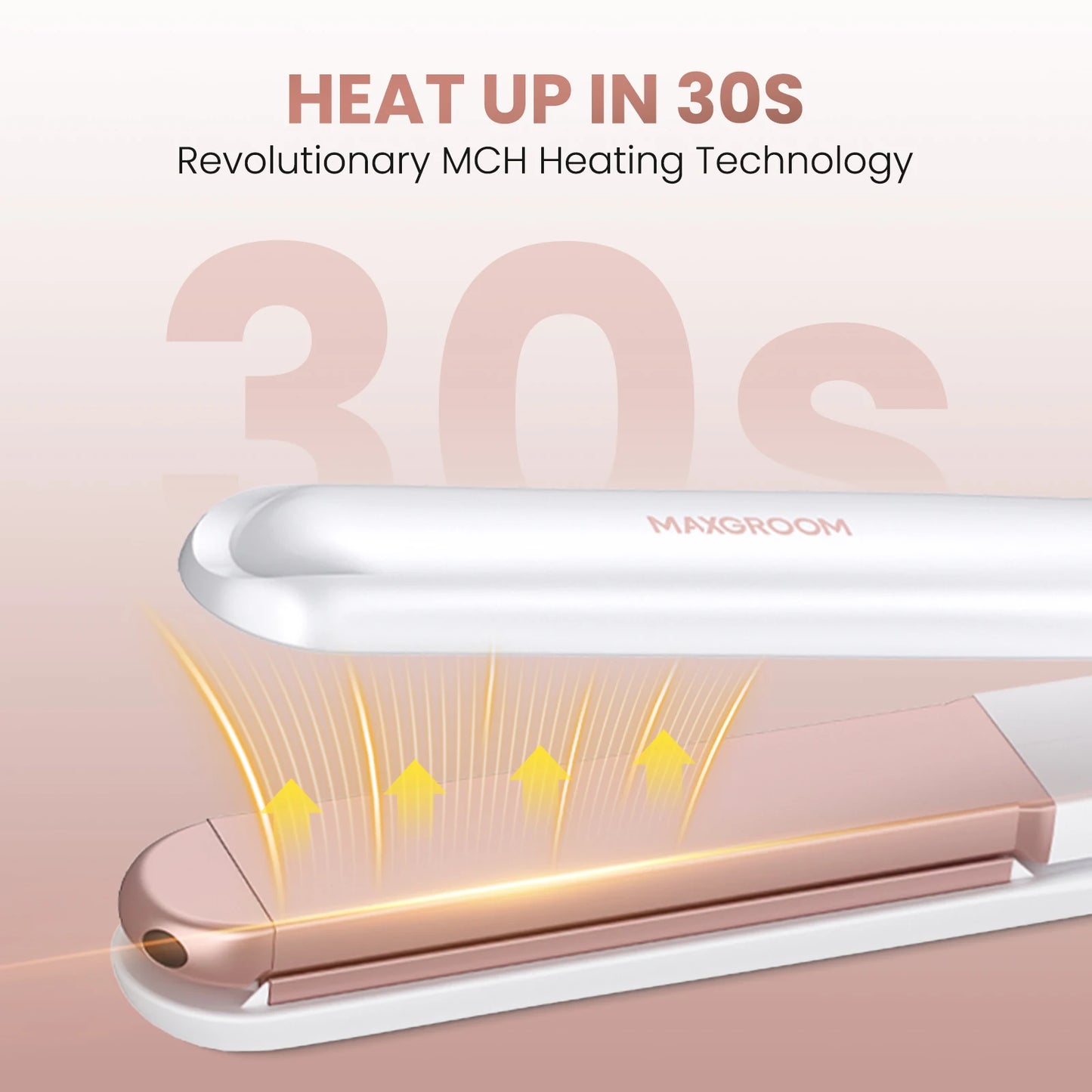 MAXGROOM 3In 1 Professional Hair Straightener Curlering PTC Ceramic Fast Heating Curler Adjustable Temperature Hair Straightener