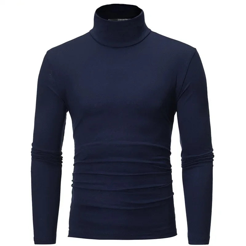 Thermal Underwear Tops Men Spring Clothes Thermal Shirt Autumn Men's Winter Tights High Neck Thin Slim Fit Long Sleeve T-shirt