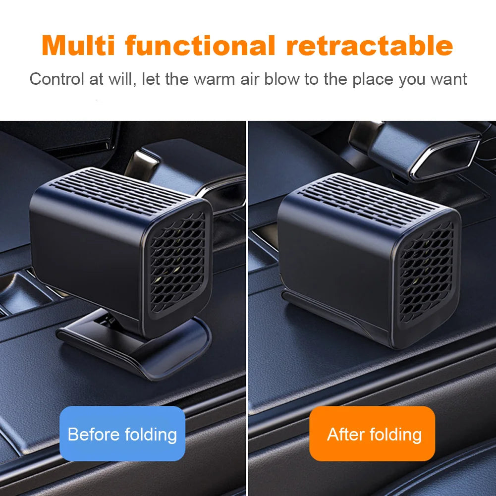 12/24V Portable Car Heater 120W 360 Rotating Windscreen Defroster Demister Defogging Defrosting Heating Fan Car Anti-Fog Heater