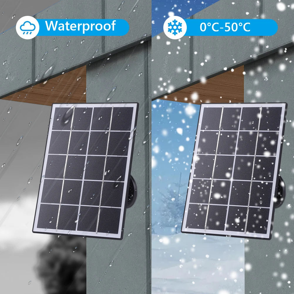 6-3W Solar Panel for Ring Doorbell IP65 Waterproof Solar Charger 360° Adjustable Wall Mount for Ring Video Doorbell 4 3 3 Plus 2