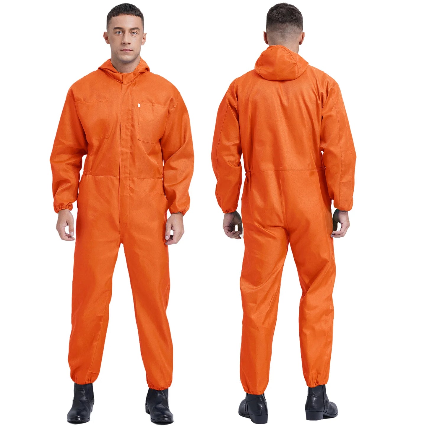 Coveralls for Men Big Pockets Overalls Jumpsuit Dungarees for Workshop Worker Dustproof Hooded Coverall Unisex Mechanic Uniform