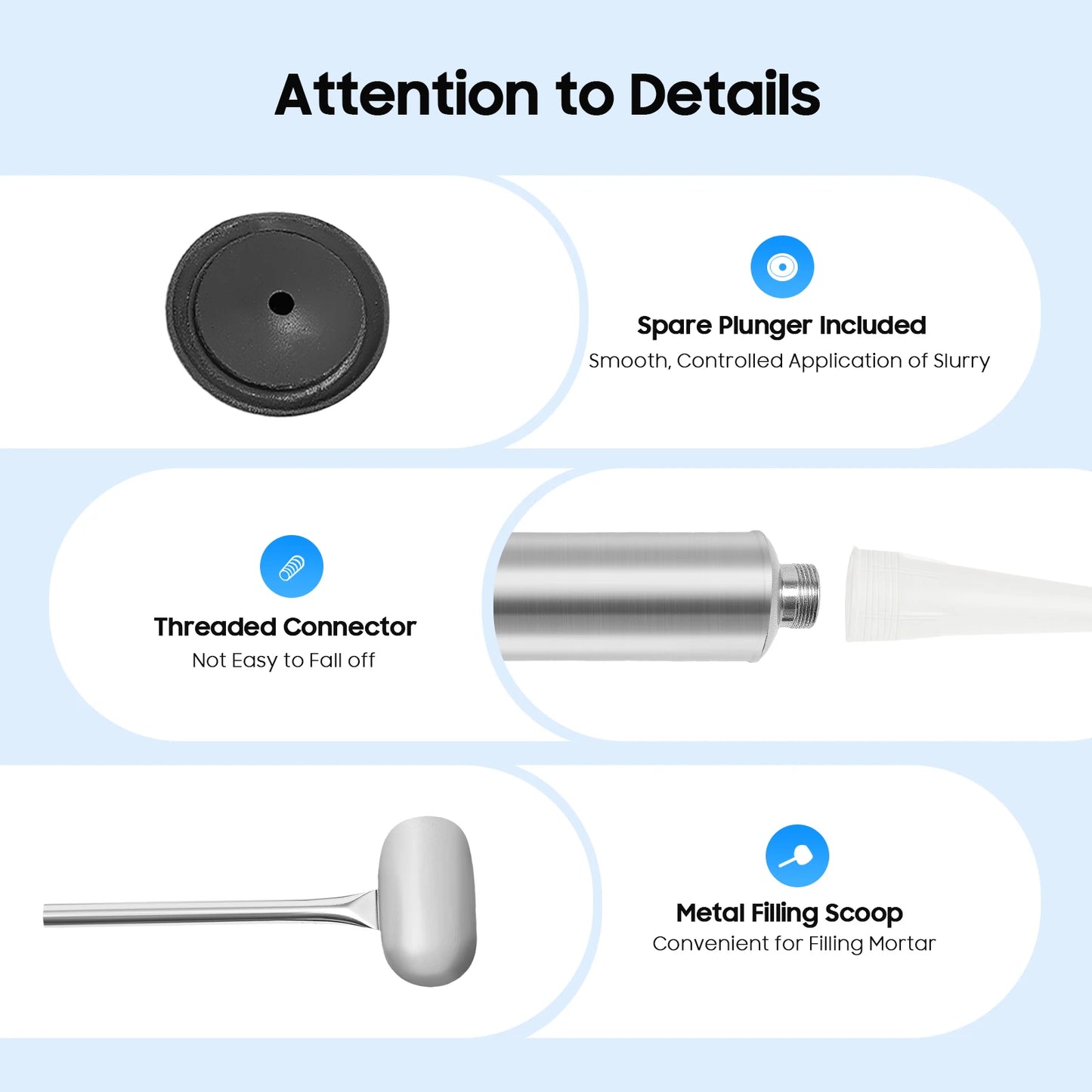 Portable Cement Wall Sewing Gun Stainless steel Hand Caulking Gun Mortar Applicator Sprayer Grout for Joint Filling