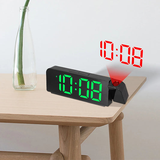 Projection Alarm Clock LED Digital Alarm Clock Large Number Display Bedside Alarm Clock Adjustable Brightness for Home Office