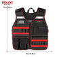 DELIXI ELECTRIC Electrician Tool vest, Woodworking and Construction Tool Vest, 17-pocket Men's Workwear