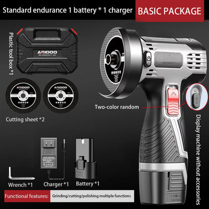 16.8V Mini Angle Grinder Portable Lithium Battery Large Capacity Polishing Grinding Cutting Machine for Household Power Tool