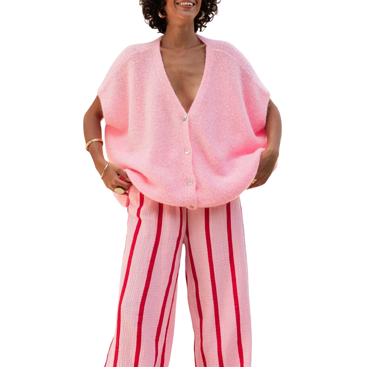 Women s Oversized Knit Cardigan with Pockets Long Sleeve Open Front Chunky Sweater Coat Warm Winter Outwear