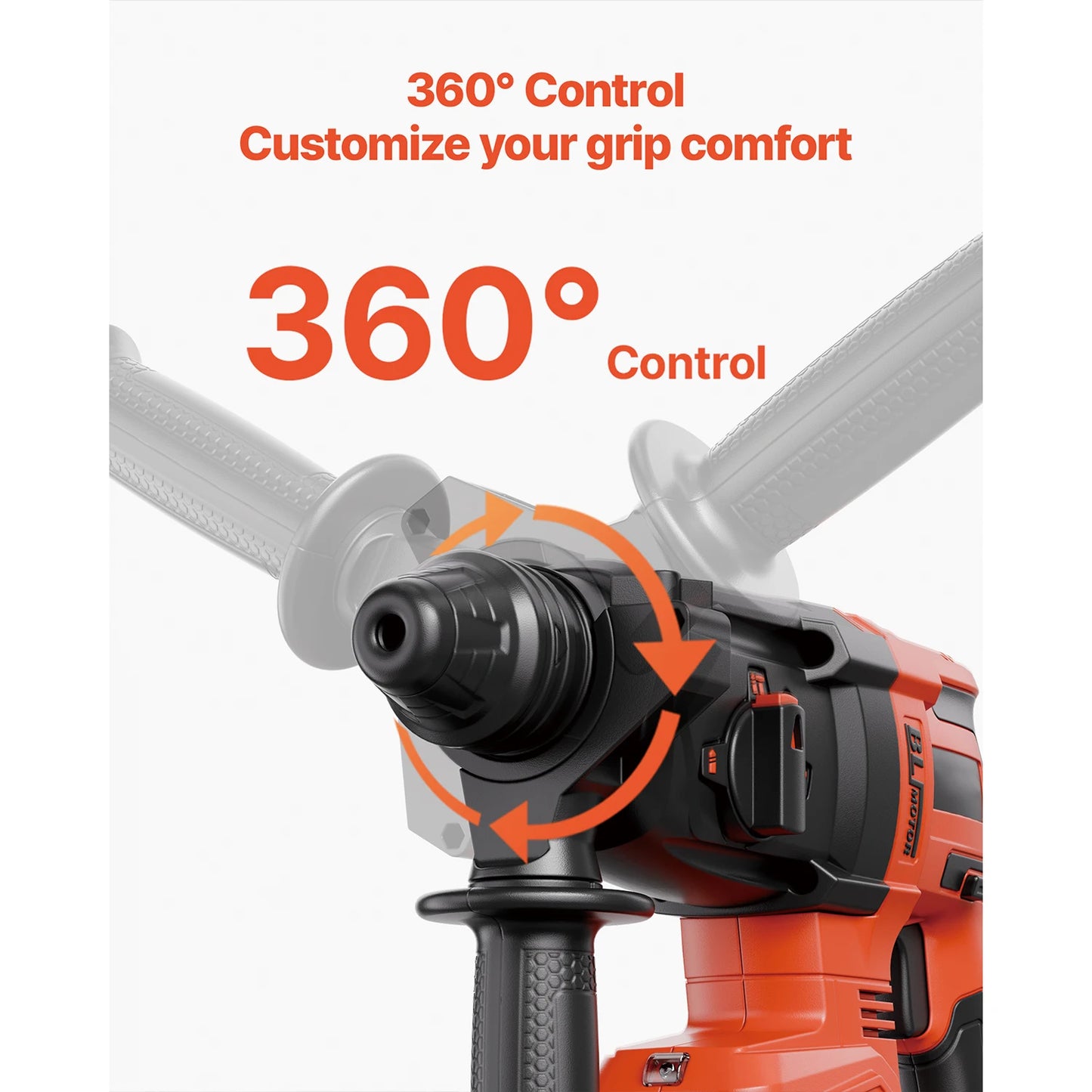 SucceBuy 20V Brushless Cordless Hammer Drill 26/28mm 1Inch Rotary Hammer Driver SDS-Plus Electric Lightweight Power Tool Kit