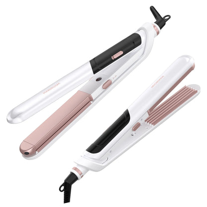 MAXGROOM 3In 1 Professional Hair Straightener Curlering PTC Ceramic Fast Heating Curler Adjustable Temperature Hair Straightener