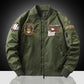Eagle Flight Jacket Men's Workwear Spring and Autumn Pilot Baseball uniform Tactical Flight Suit Embroidered Heavy Industry Blac