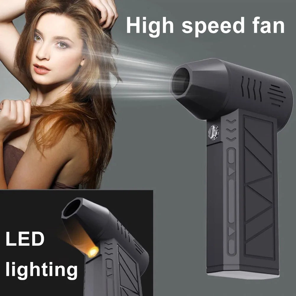 Multipurpose Jet Fan with Flashlight Jet Dry Blower 3 Speeds Leaf Blower Cordless for Cars Computer Keyboards and Outdoor Use