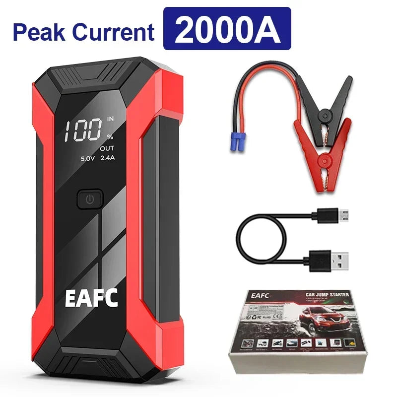 2000A Car Jump Starter Power Bank 12V Output Portable Emergency Start-up Charger 1000A for Cars Booster Battery Starting Device