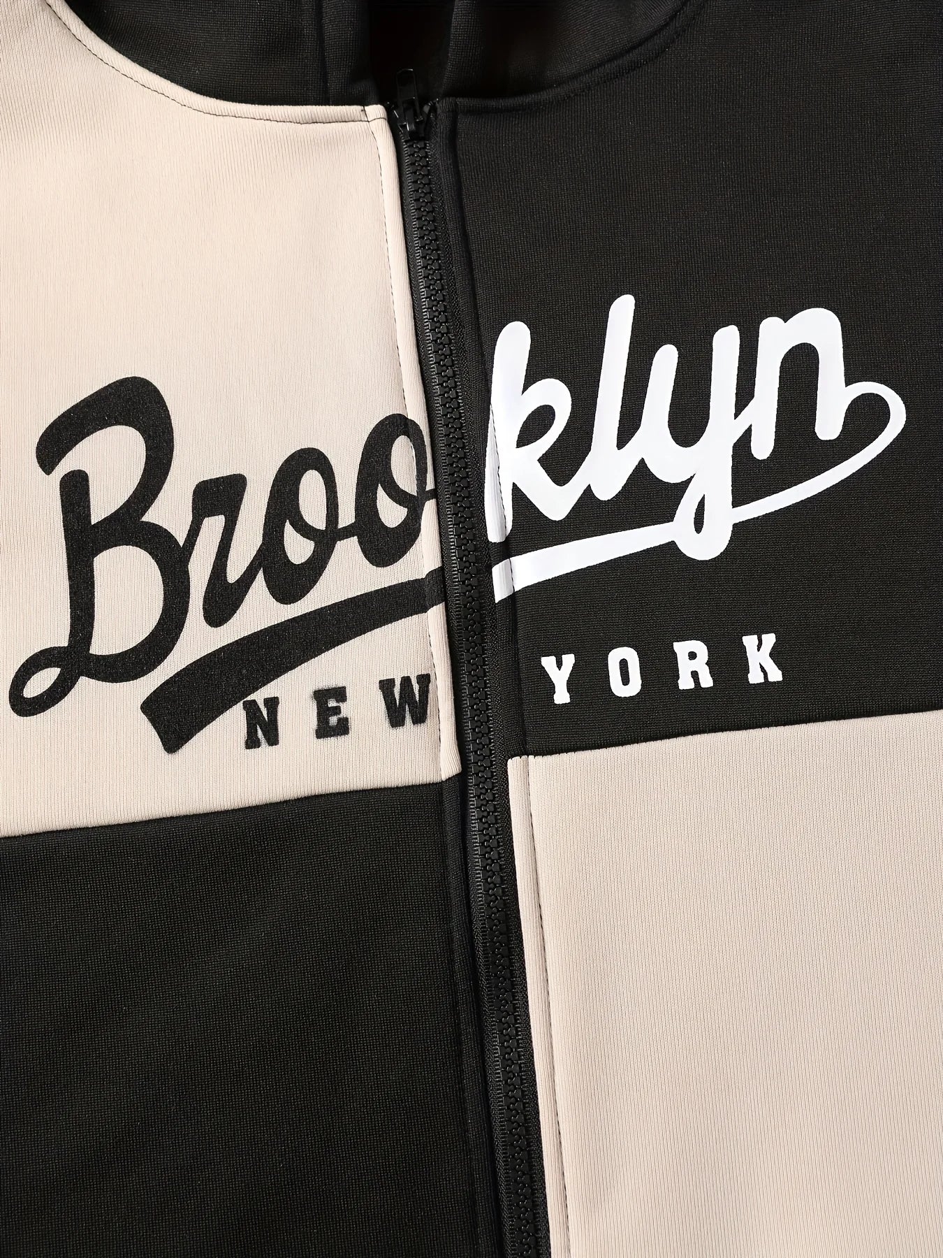 2-piece men's autumn/winter printed zip-up long-sleeved sweatshirt and sweatpants set