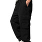 Men s Loose Cargo Long Pants Solid Color Drawstring Waist Straight Leg Trousers Casual Work Pants with Pockets