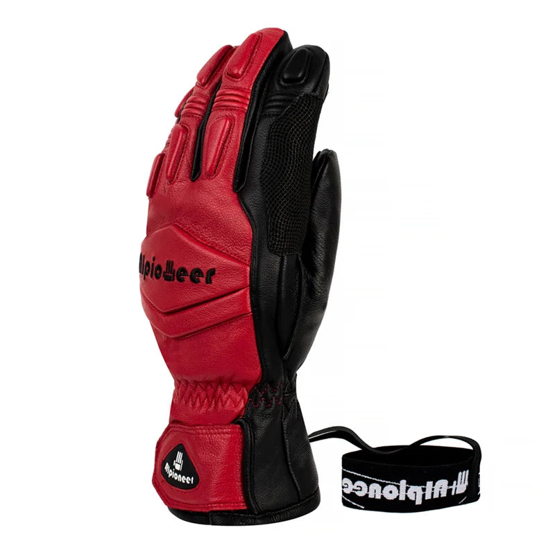 Ski Gloves Goatskin Leather Mittens 3M Thinsulate Snowboard Gloves Winter Thermal Warm Skiing Gloves Waterproof Men Women