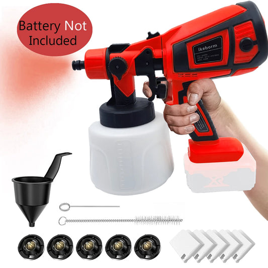 Cordless Paint Sprayer Compatible with Miwaukee Battery, 1000ML Electric Spray Gun With 5 Nozzles,  for Home Furniture, DIY