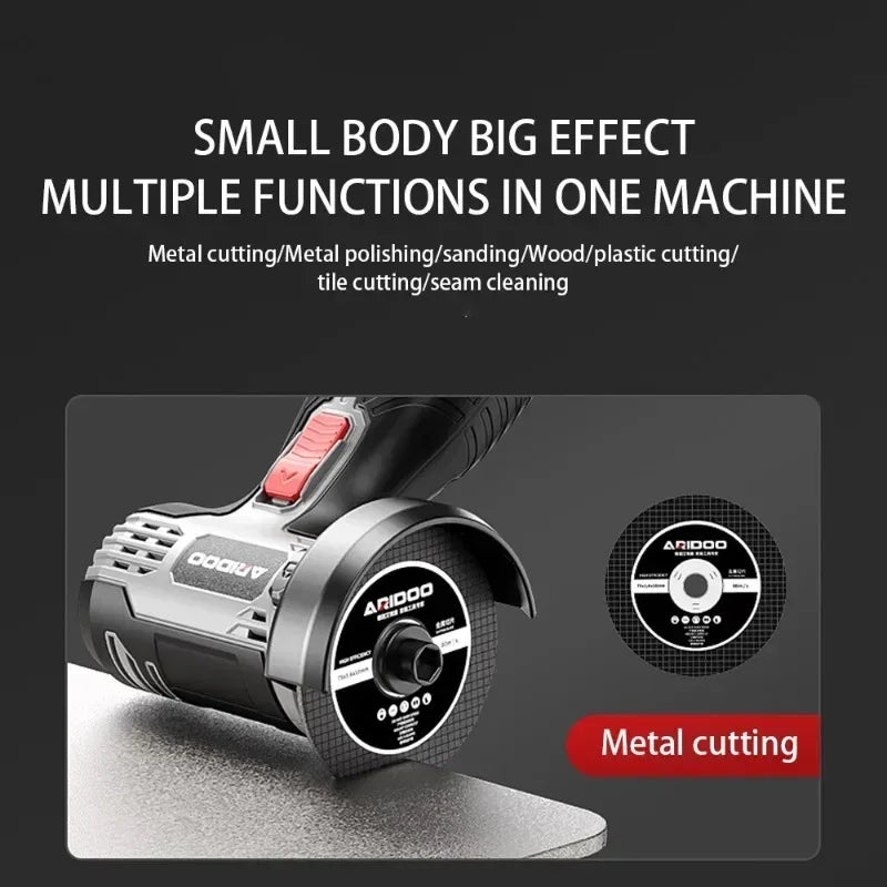 16.8V Mini Angle Grinder Portable Lithium Battery Large Capacity Polishing Grinding Cutting Machine for Household Power Tool