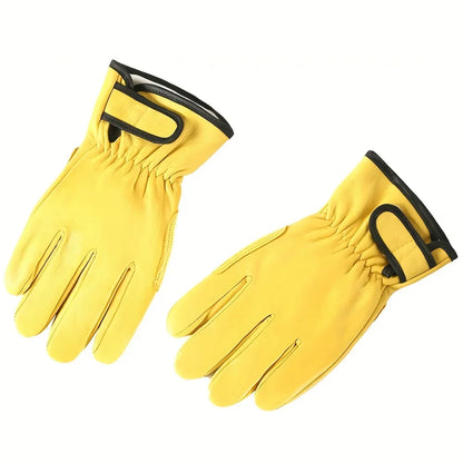 1 Pair Artificial Leather Gloves for Welding Gardening Tree Planting Car Repairing Construction Site Moving Jobs