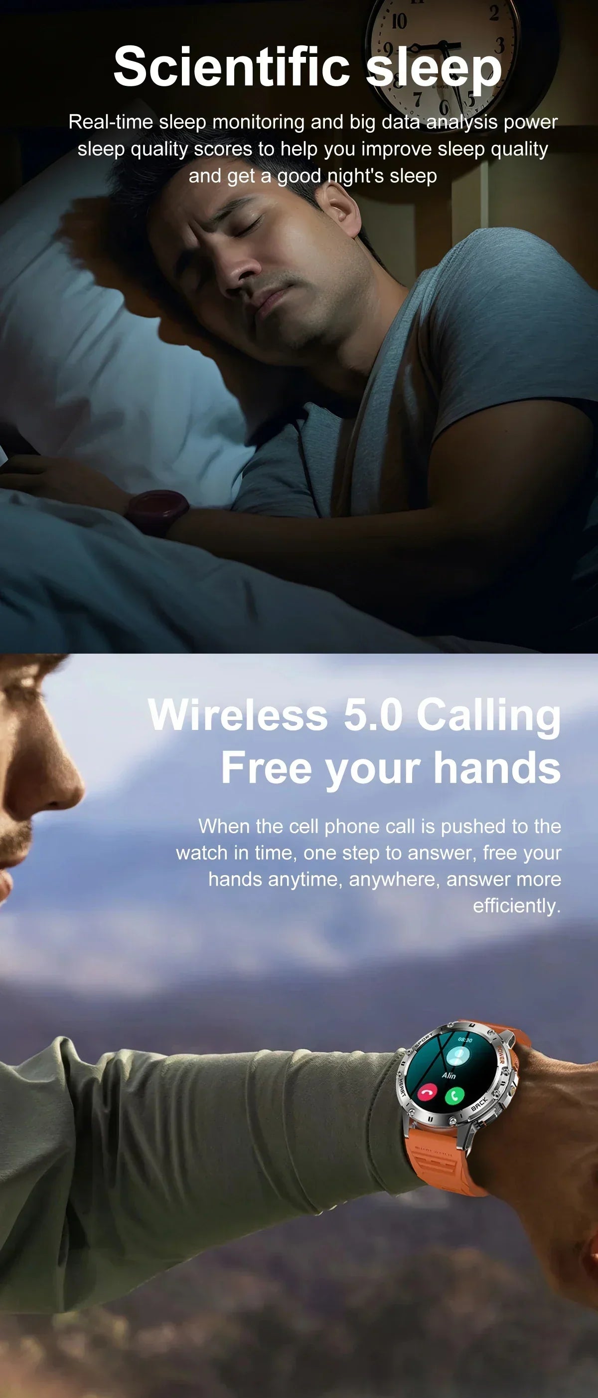 AMOLED Smartwatch – Bluetooth Calling Fitness Tracker with Waterproof Design