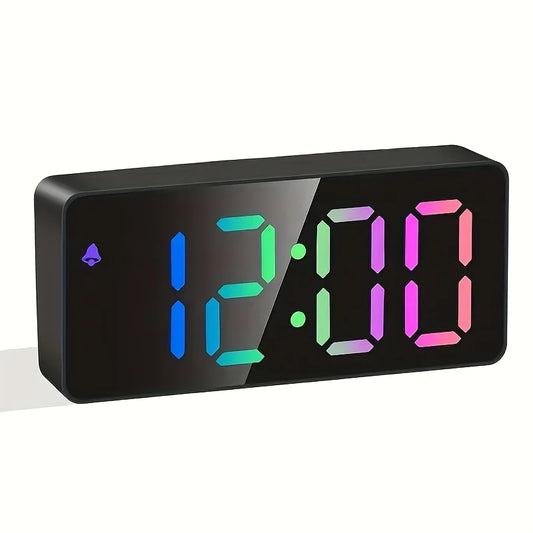 Smart Mirror Alarm Clock - Large Screen LED Light with Digital Display and Temperature Display (Bedroom/Office, Christmas Gift)